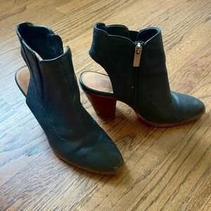 Black cutout booties